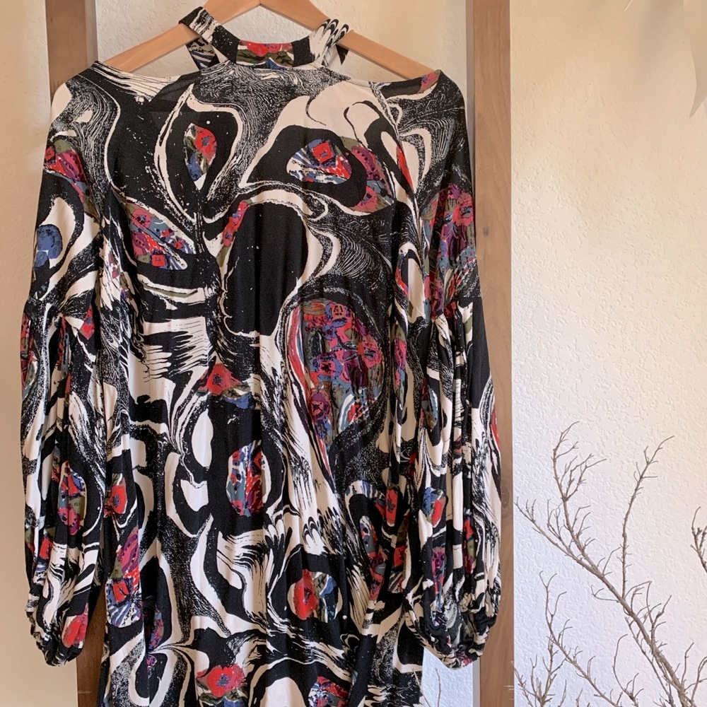 Free People • Open Shoulder Bell Sleeved Mini